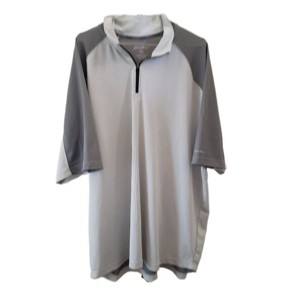 Eddie Bauer Men's Gray Short Sleeve 1/4 Zip Shirt - Picture 1 of 4